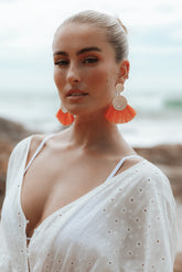 Eloise Tassel Earrings - Gold/Orange